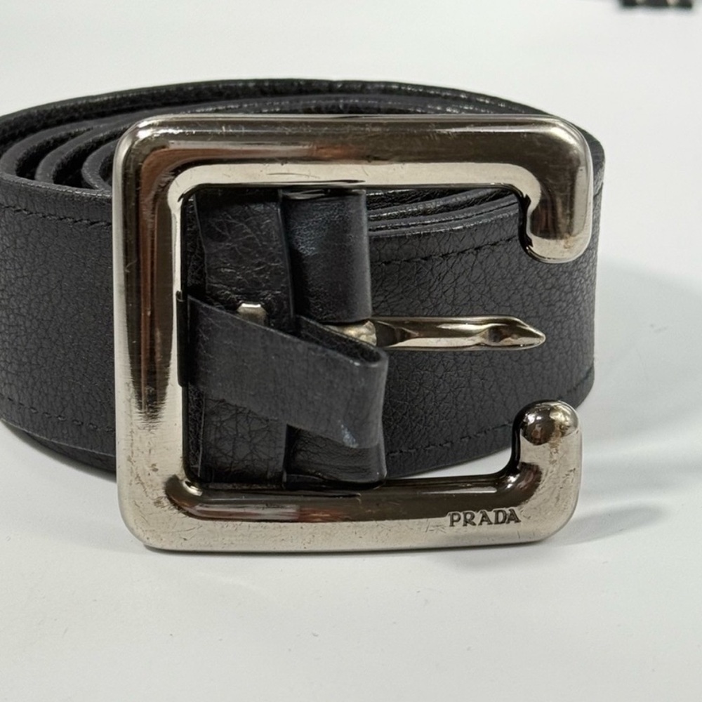 Prada Saffiano Leather belt size 30-32”